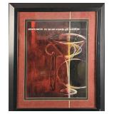 Framed Martini Art Poster Decor