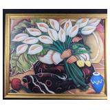 L. Carter Holman Blue Vase Pomegranate Framed Prin