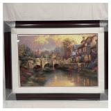 Thomas Kinkade Cobblestone Brooke 1997 Large Litho
