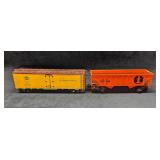 2 Distressed Illinois 0 Scale Boxcar & Bay Hopper