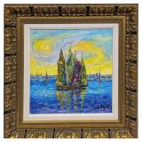 Framed S&N Duaiv Van Gogh Evening Hand Embellished