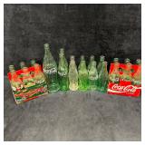 Vintage Coca Cola Green Hue and Clear Glass Bottle