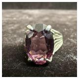 Sterling Silver 925 Amethyst Faceted Oval Stone Co