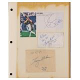 Autographed Football & Baseball Note Card Paper