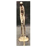 Brass Lady Golfer Sculpture