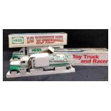 Two Vintage Hess Toys Truck  & Racer 1991 + 18 Whe