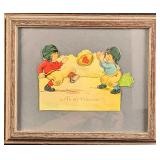 Vintage Framed Football Kids Valentine