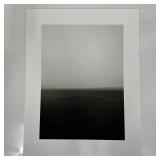 Foggy Golf Course Fairway Scene Minimalist Black a