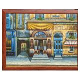 JB Framed Textured Print French Hotel & Bar