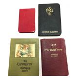 4 Antique Vintage Pocket Diaries - Personal Notes