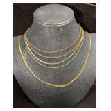 5 Vintage Gold Tone Chain Necklaces Monet