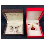 Cruise Charms & Faux Amber Pendant & Earrings