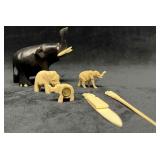 Unique Hand Carved Bone Elephant Bundle