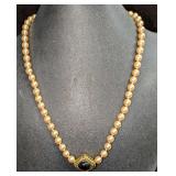 Vintage JSS Faux Pearl Necklace With Gold Tone Pen