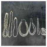 Costume Jewelry Clear White Glass Crystal Necklace