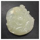 White "Mutton Fat" Jade Guanyin Pendant