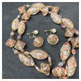 Murano Venetian Lamp Work Glass Clear Multi Colore