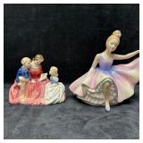 Pair of Royal Doulton Porcelain Figurines Dancing