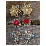 3 Sets Of Vintage Boucher Coro Clip On And Screw B