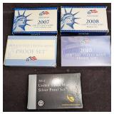 5 Sets 07, 08, 09, 10, 11 United States Mint Proof