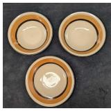 3 Vintage Momoyama Stoneware Cereal Bowls A