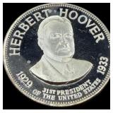 Herbert Hoover Sterling Silver Presidential Coin