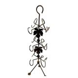 Portable Metal 6 Bottle Wine Stand Grape Leaf & Vi