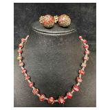 Murano Venetian Lamp Work Art Glass Red Copper Acc