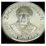 Zachary Taylor Sterling Silver Presidential Coin