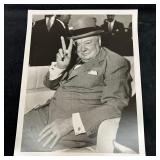 Analog Photo Print of Winston Churchill V for Vict