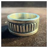 Mex 925 Southwestern Style Sterling Silver Ribbed