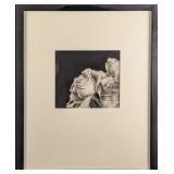 Original Framed Charcoal On Paper By Sandra J Hadl