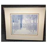 Large Framed Andre Brasilier Lithographic Art Prin