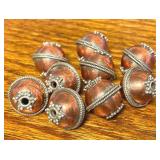 .925 Silver Findings - Copper Painted Round Beads