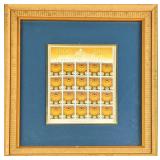 Framed Library of Congress Complete Sheet of 20 33