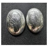 Sterling Silver Oval Cut-Design Earrings