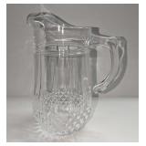 Vintage 9" Diamond Pattern Glass Pitcher