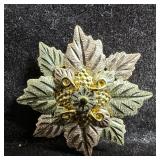 Black Hills 10K Gold Tri Colored Leaf Grape Vine C