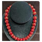 Vintage Italian Murano Black And Gold Art Glass Be