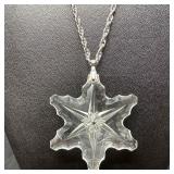 Gorham Glass Cut Crystal Snowflake Pendant on Silv