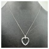 Sterling Crystal Heart Pendant