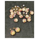 Venetian Murano Lamp Work Art Glass Fiorato White