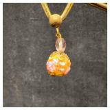 Murano Venetian Lamp Work Art Glass Creme Color Be