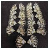 835 Silver Filigree Cannetille Fan Floral Earrings