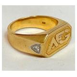 14k Gold Award Ring AFG 2 Diamonds