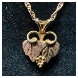12K Gold Leaf Pendant and 14K Fine Jewelry Necklac