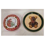 2 Vintage Teddy Bear Round Tins