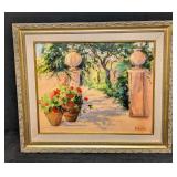 Framed Natalie Levine Oil On Canvas Panel Gate R69