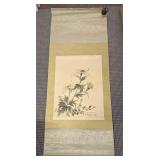 Wilda H. Palmer Floral Asian Style Hanging Scroll