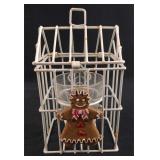 White Wire Gingerbread Candle Holder
